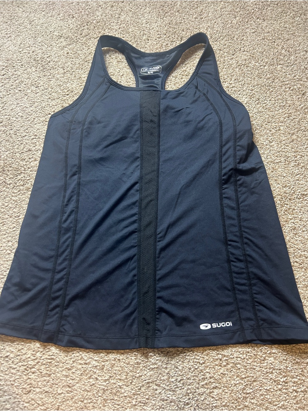 Sugoi Womens Black Racerback Athletic Tank Top Performance Running Cycling Shirt